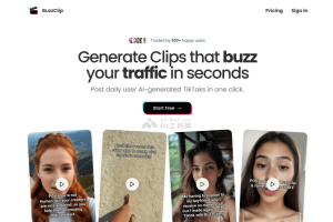 BuzzClip – AI视频生成平台，60秒内生成有传播潜力的短视频