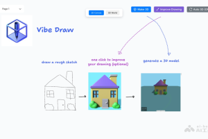 Vibe Draw – AI 3D建模工具，涂鸦草图一键转为3D模型