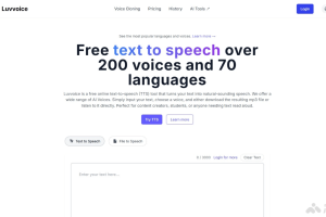 Luvvoice – 在线AI文本转语音工具，超 200 种 AI 声音和 70 多种语言