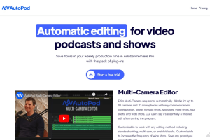AutoPod – AI视频剪辑工具，自动同时剪辑10多个机位视频序列