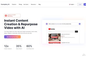 Exemplary AI – AI驱动的生成多种内容形式的视频转录编辑工具