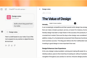 ChatGPT Canvas – OpenAI发布的新功能，支持用户与AI协作完成写作和编程项目