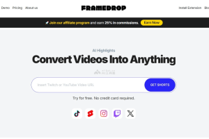 Framedrop – AI驱动的长视频转短视频工具，自动提取精彩片段