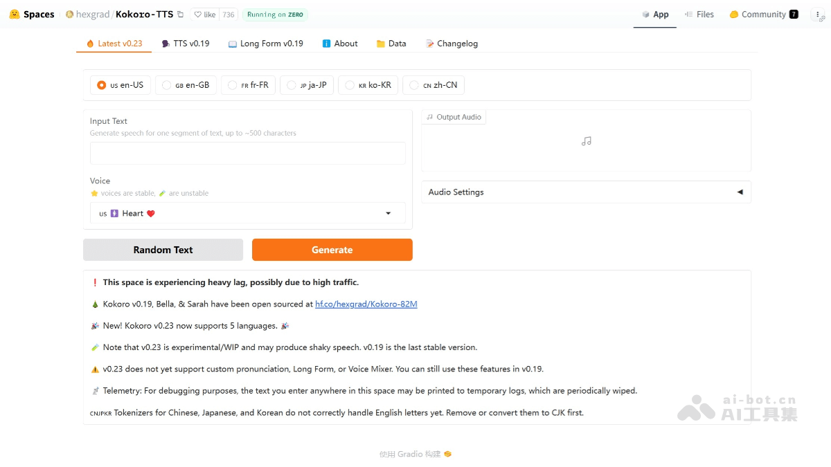 Kokoro-TTS – 轻量级文本转语音模型，支持多语言多语音风格生成插图