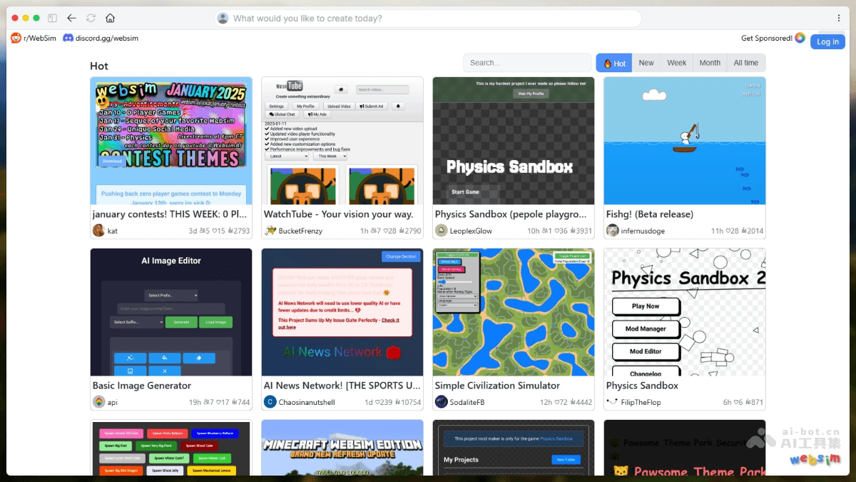 Websim – AI网页开发工具，与AI对话实现网页应用构建插图