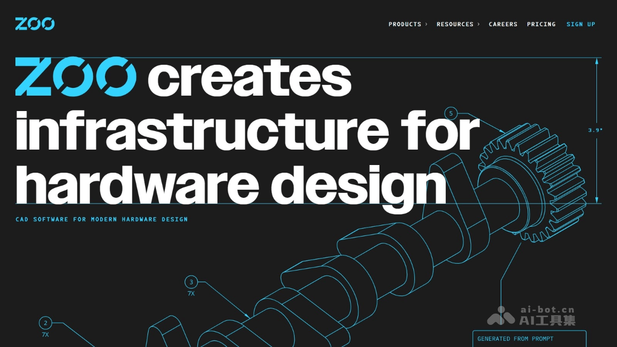 ZOO – AI CAD 绘图平台，文本提示生成精确的 3D CAD 模型插图