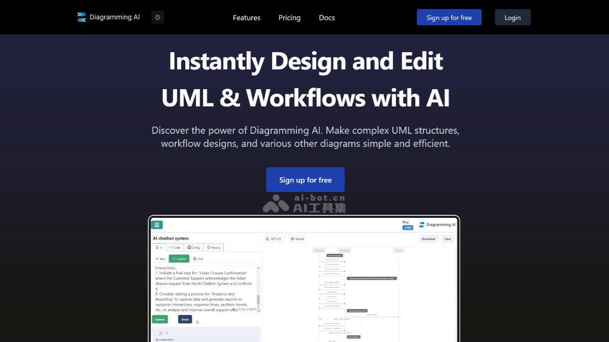 Diagramming AI – AI绘图工具，支持文本、图表、URL自动生成相应图表插图