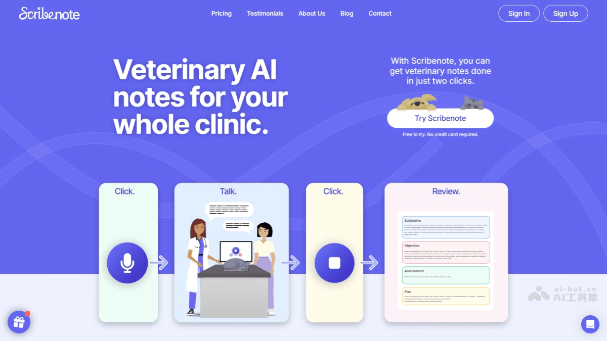 Scribenote – 兽医AI笔记，可将口头记录转为结构化的宠物医疗记录插图