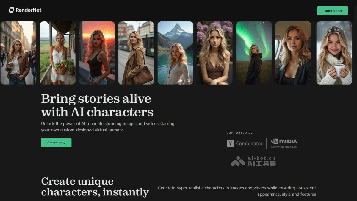 RenderNet – AI图像生成平台，支持面部锁定姿势控制确保角色一致性插图