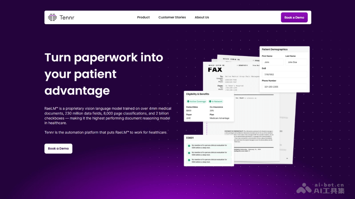 Tennr – AI医疗文档处理平台，自动化文档分类、医疗信息提取实现高效转诊插图