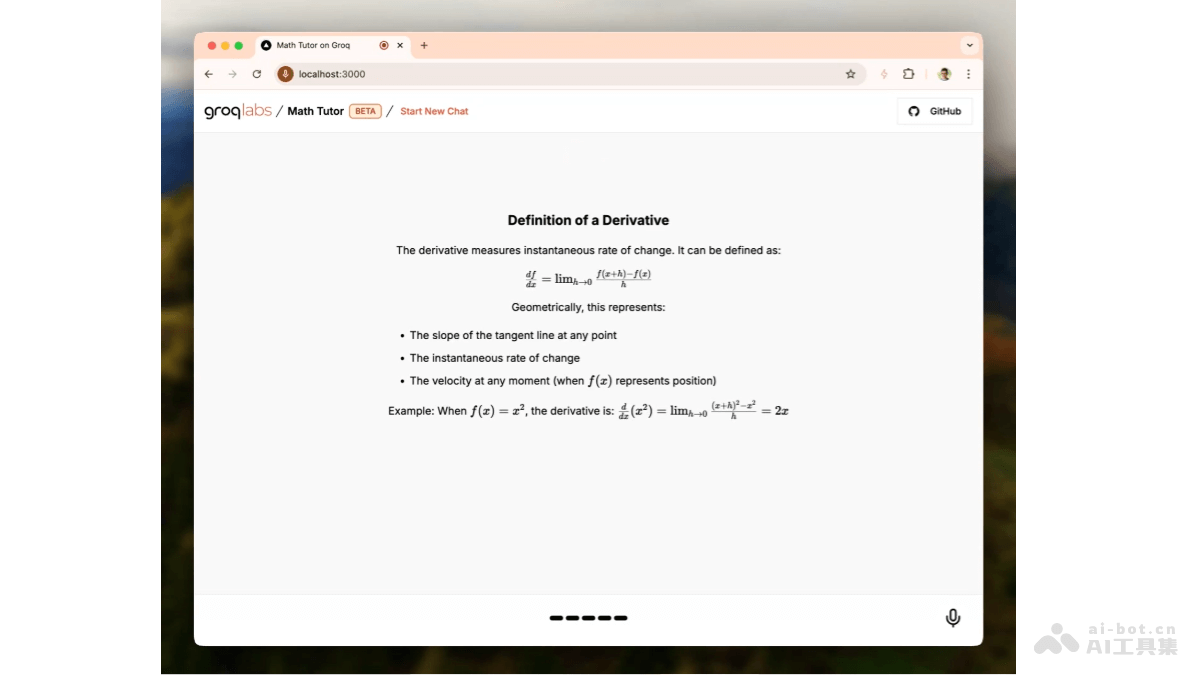 Mathtutor on Groq – AI数学辅导工具，支持用语音形式提出数学问题插图