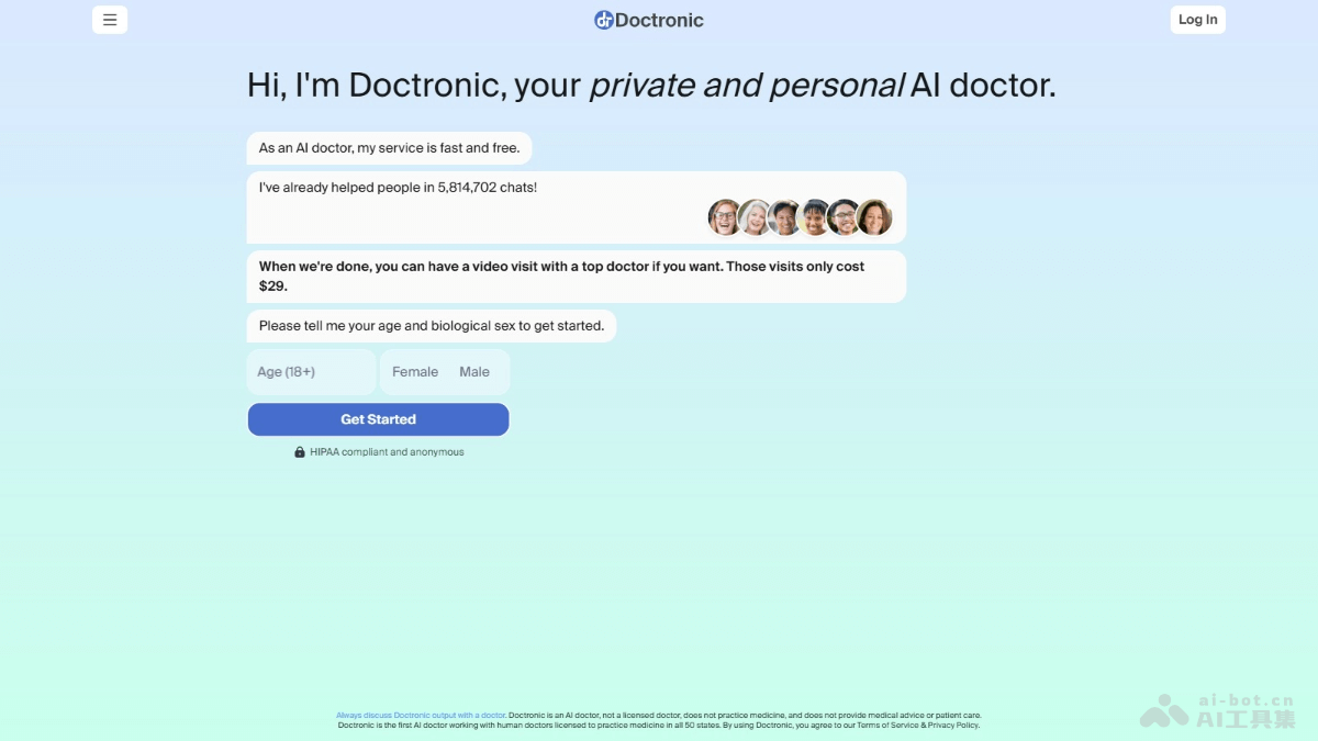 Doctronic – AI医生服务平台，支持面对面远程健康咨询和诊断症状插图