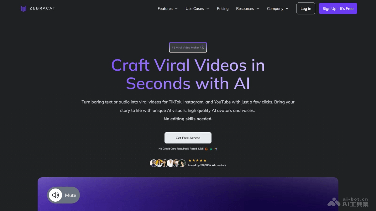 ZEBRACAT – AI营销视频制作工具，可将文本或音频转换成高质量视频内容插图