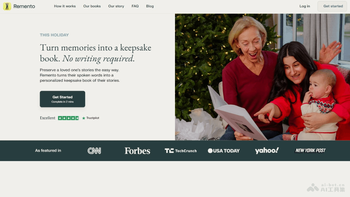 Remento – AI传记撰写工具，将口述内容转化为实体书籍插图