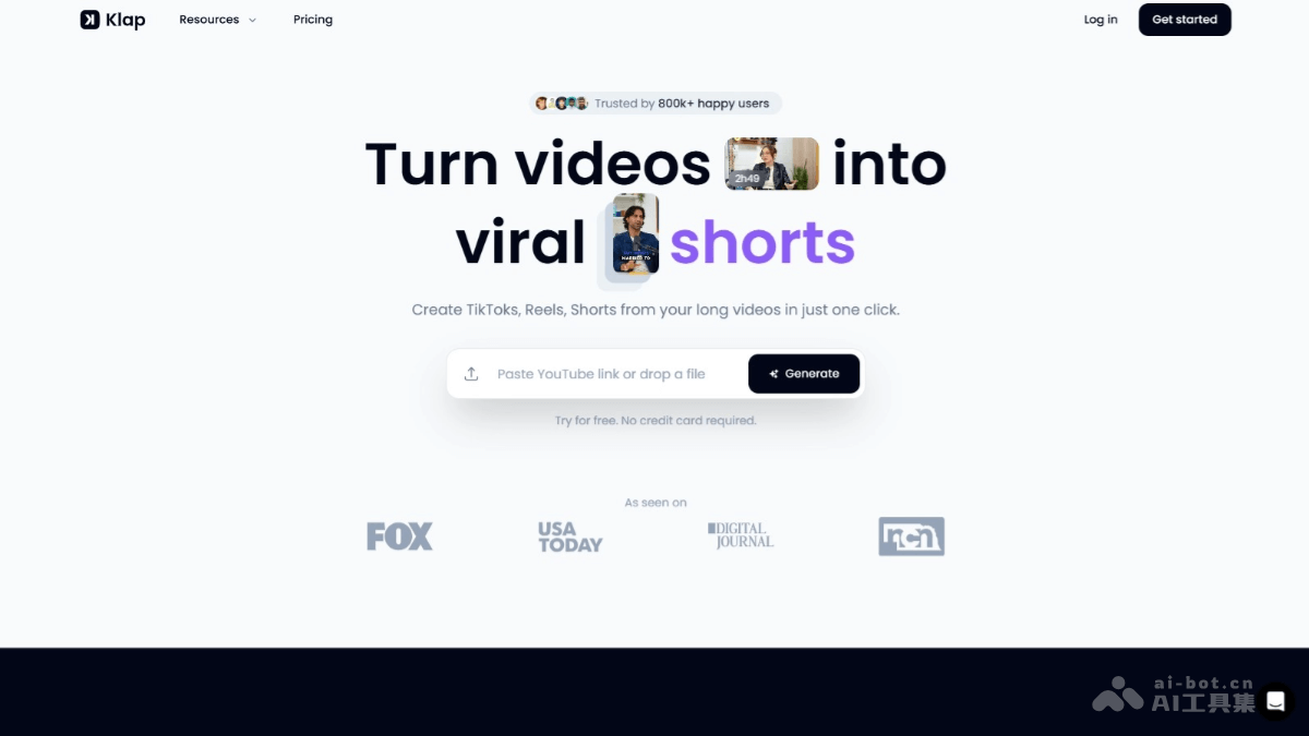 Klap – AI视频编辑工具，智能分析自动识别精彩片段、智能视频布局插图