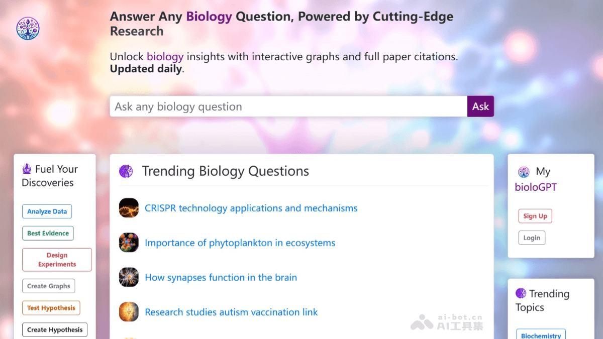bioloGPT – AI生物知识机器人，提供详细见解和生物图表插图