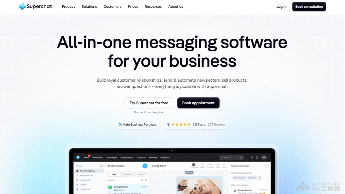 Superchat – 集成多种社交媒体和通讯渠道的 AI 自动化客户管理工具插图