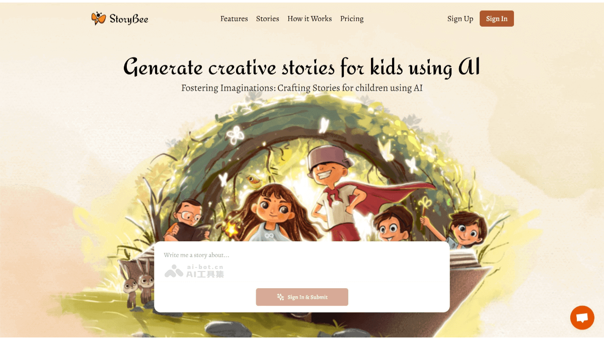 StoryBee – AI故事生成平台，输入主题或关键词自动编织个性化的故事插图
