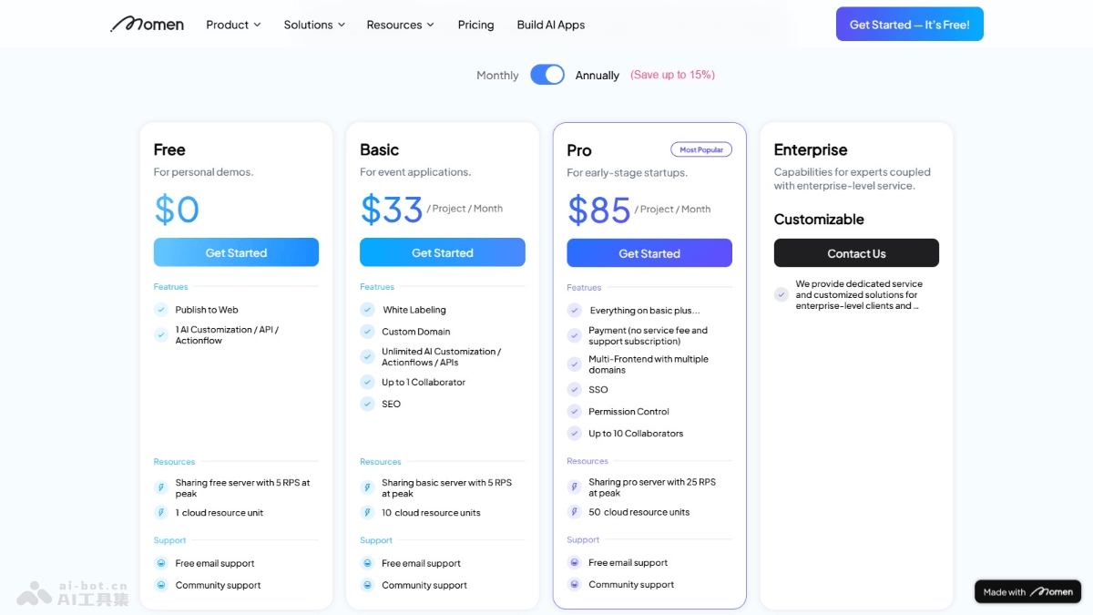 Momen – AI应用构建平台，无代码开发全栈覆盖的解决方案插图1