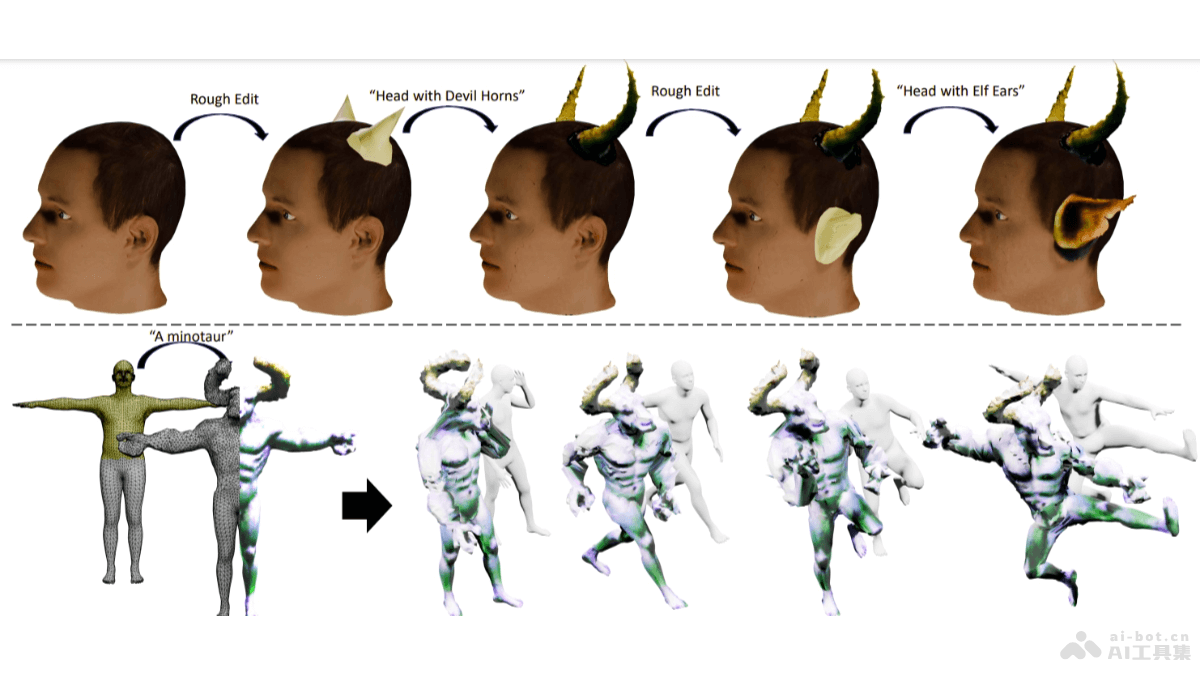 MagicClay – Adobe 推出的3D建模工具，文本引导3D模型局部雕刻插图