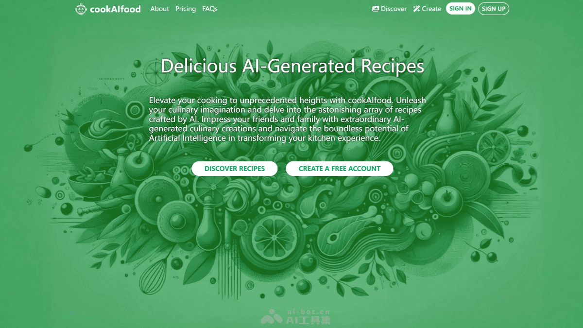 cookAIfood – AI烹饪平台，输入食材描述或照片创造个性化食谱插图