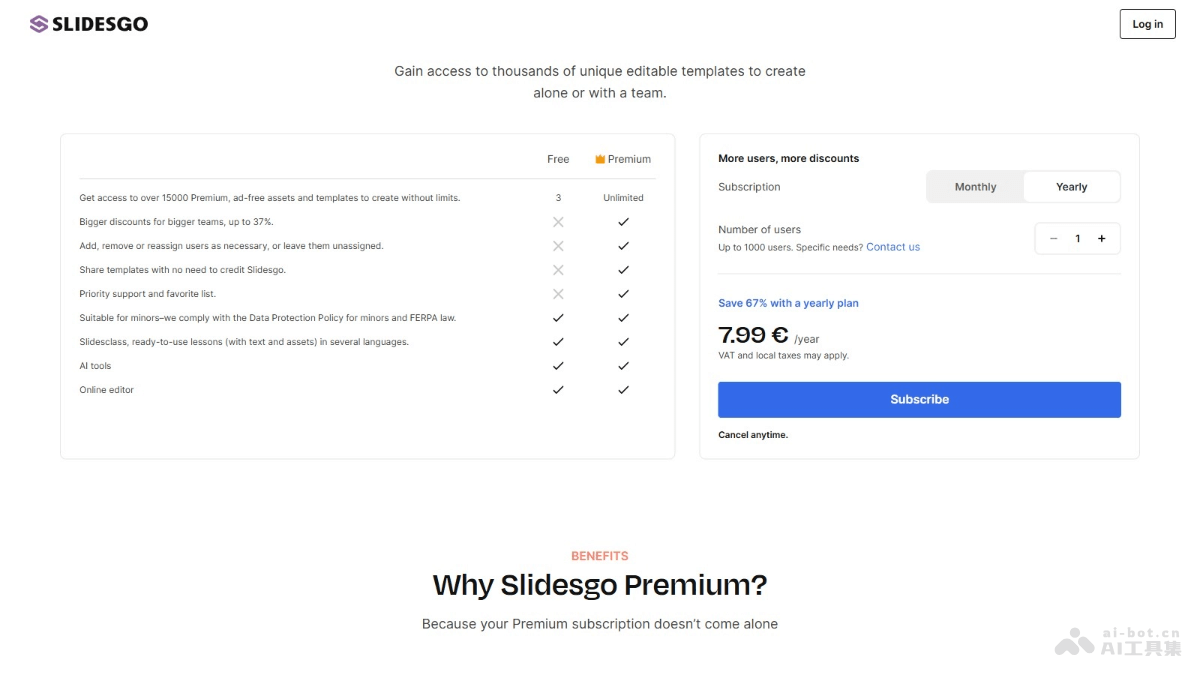 SLIDESGO – AI演示文稿制作平台，提供高质量多样化模板和AI辅助工具插图1