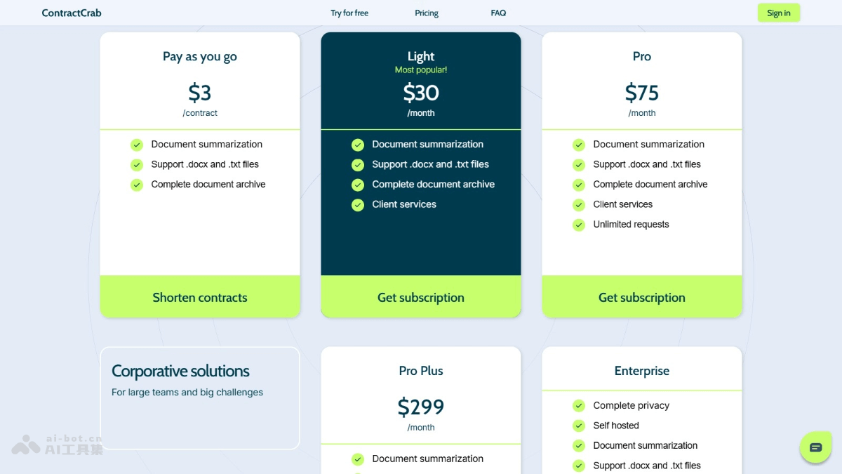 ContractCrab – 在线AI合同管理工具，生成精简准确的合同摘要保留关键条款插图1