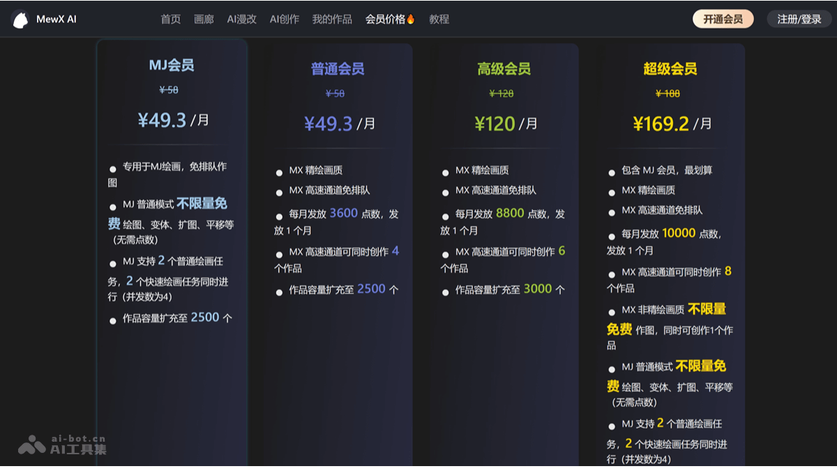 MewX AI – AI绘画平台，输入文本描述生成艺术画作插图1