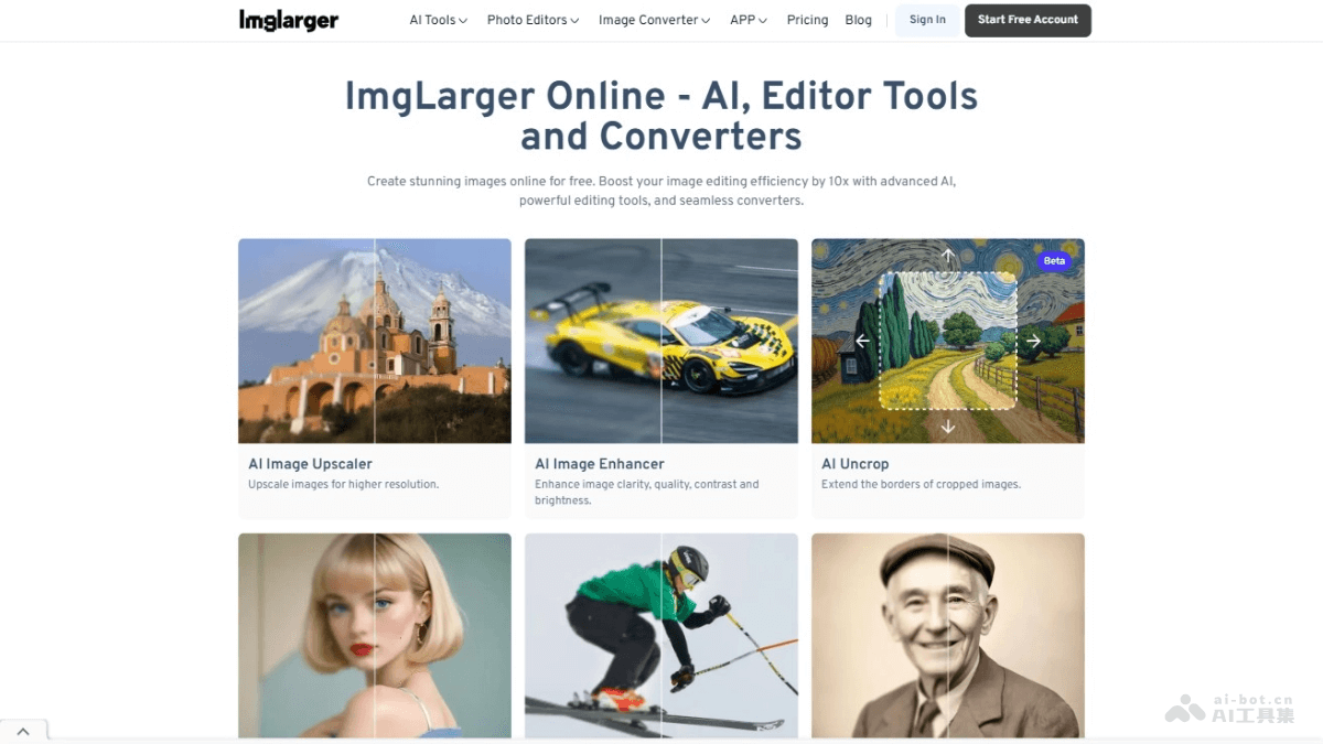Imglarger – 在线AI图像处理工具，支持无损放大8倍图像尺寸插图