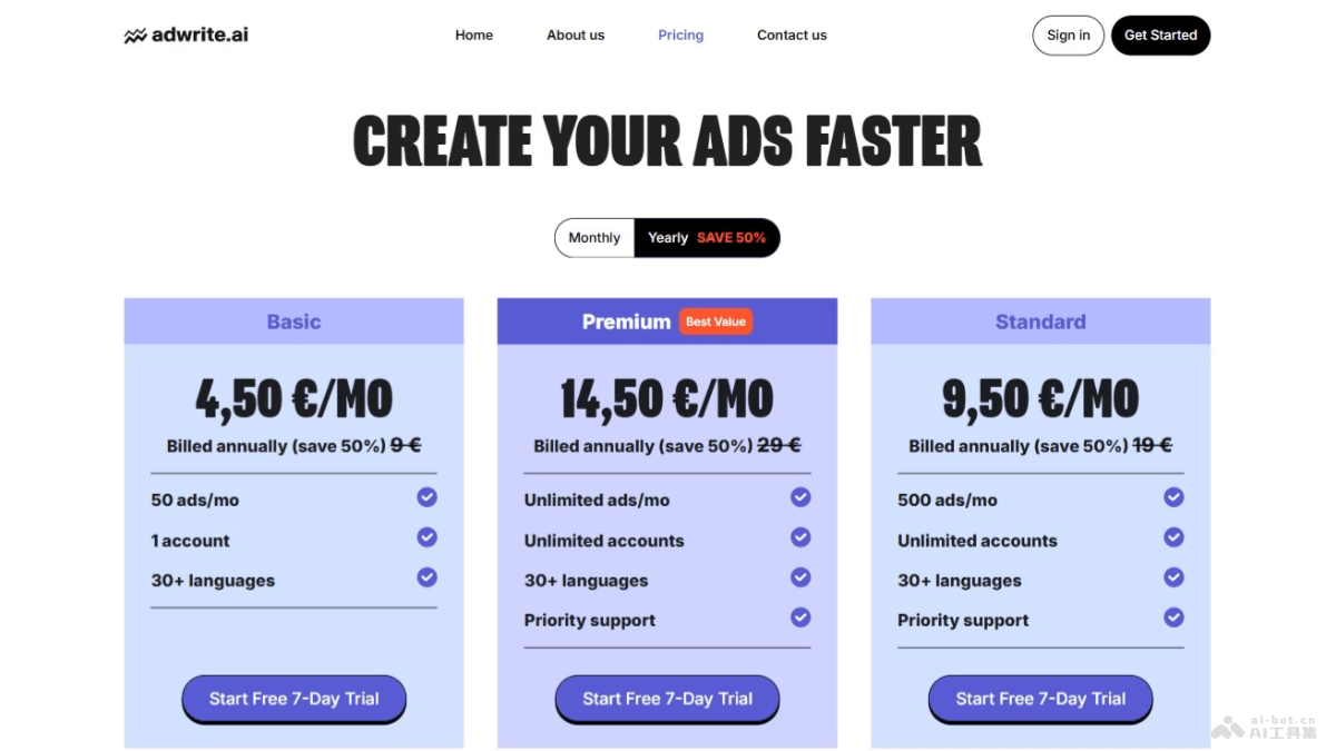 adwrite.ai – AI广告文案写作工具，基于关键词生成多个定制化广告文案插图1
