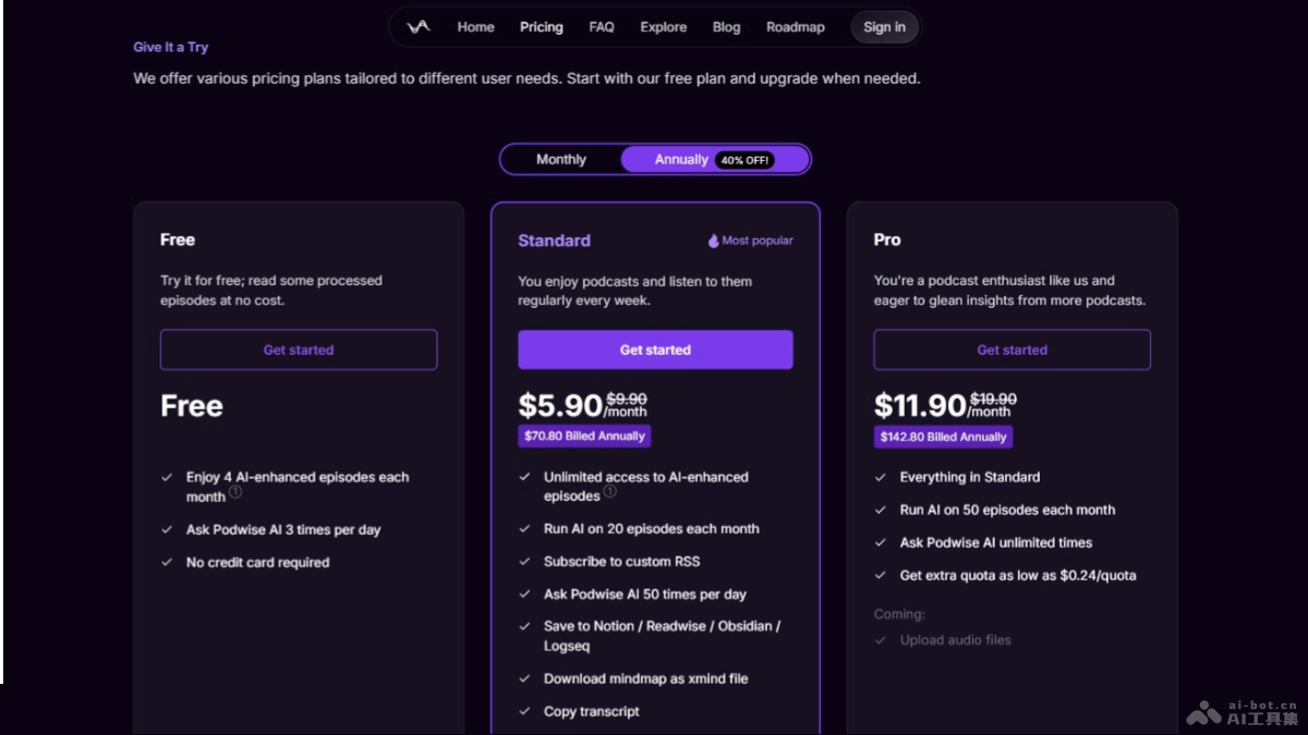 Podwise – AI播客知识管理平台，提取博客关键点形成结构化知识插图1