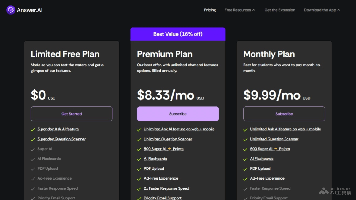 Answer.AI – AI学习辅导应用，提供逐步解题思路深入理解背后原理插图1