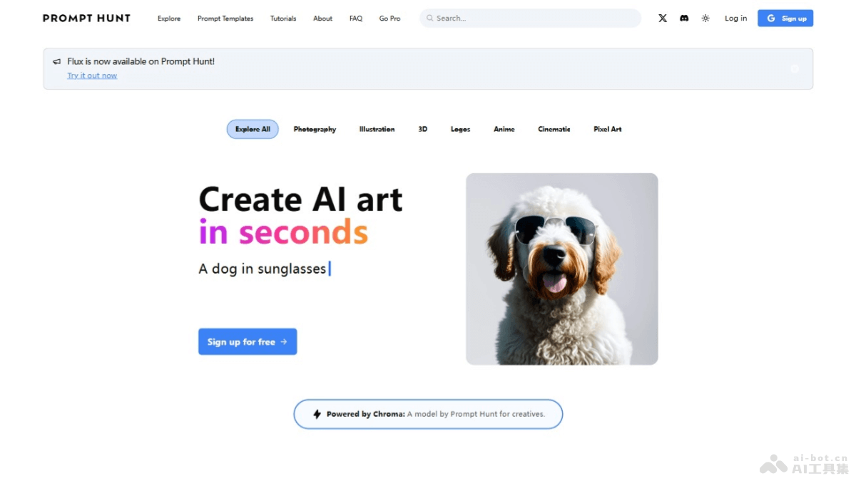 PROMPT HUNT – AI绘画工具，根据描述自动生成丰富多样的绘画作品插图