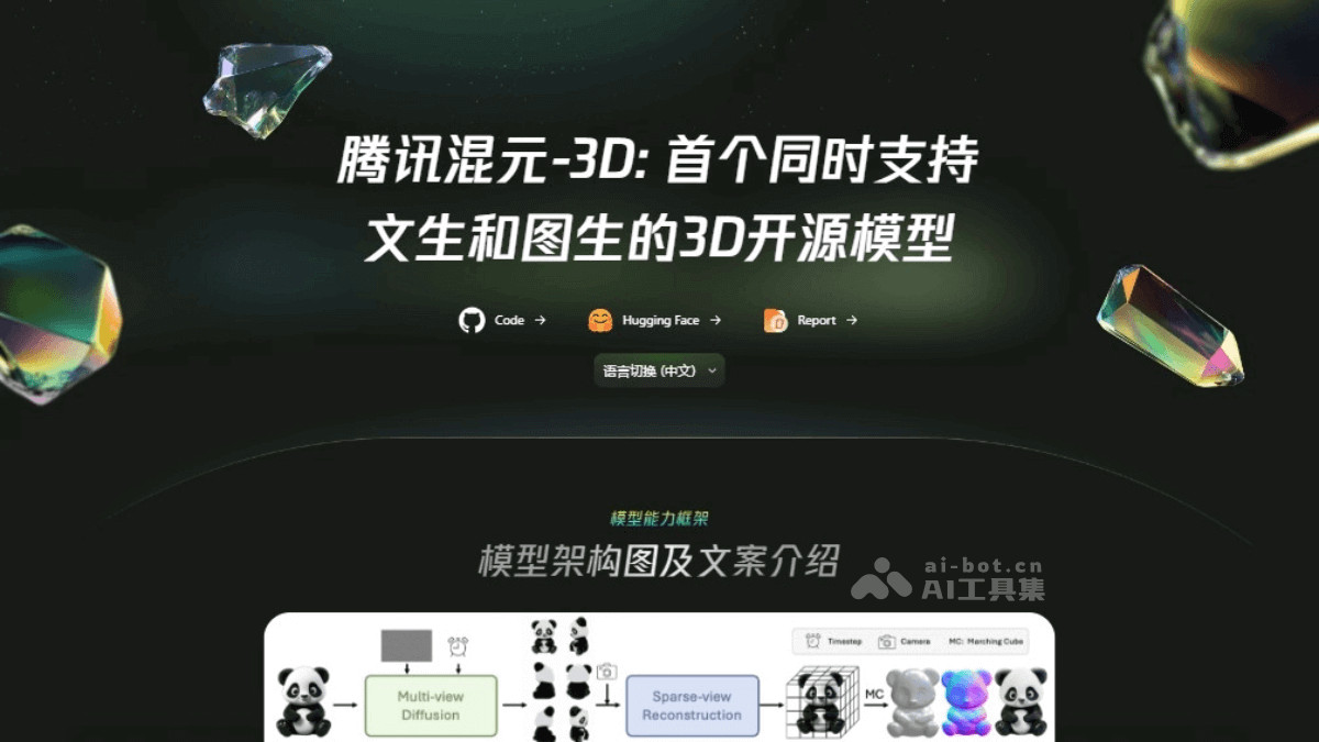 Hunyuan3D-1.0 – 腾讯推出的3D生成模型，支持文生3D和图生3D插图