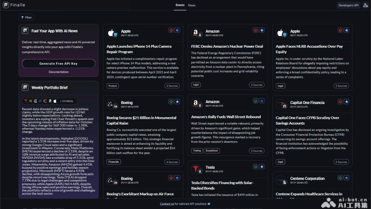 Finalle – AI金融分析平台，深入汇总分析金融资源提供实时动态视图插图