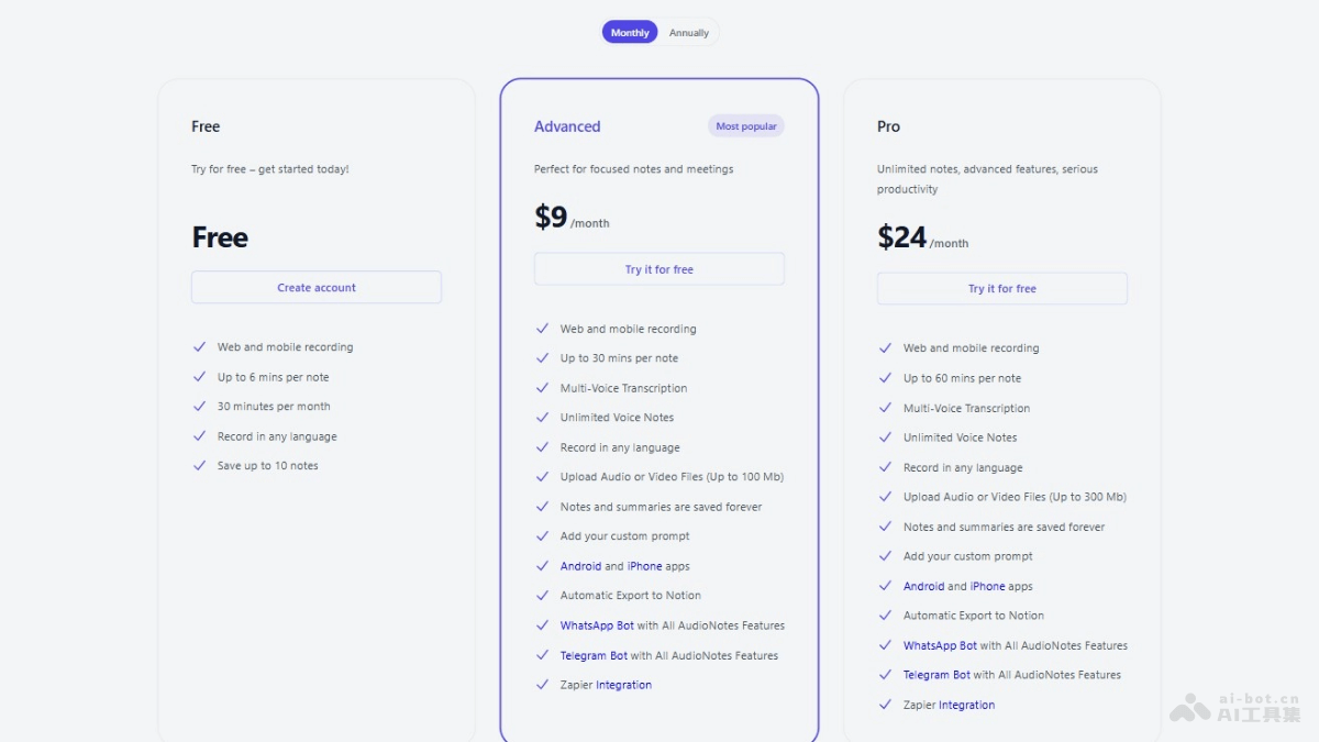 AudioNotes.ai – AI语音转文本应用，自动识别多语言转录整理摘要插图1