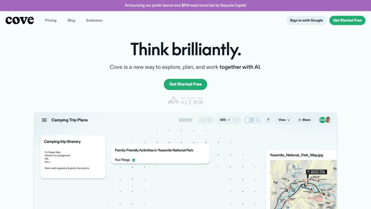 COVE – AI协作平台，支持在共享空间中实时编辑和构建想法插图