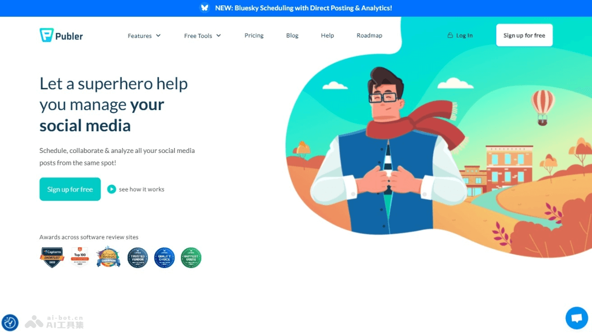 Publer – AI社交媒体管理工具，创作和高效管理社交媒体内容插图