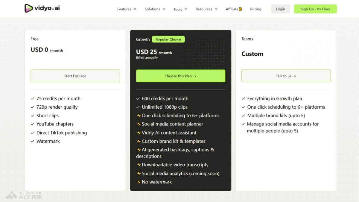 vidyo.ai – AI视频编辑工具，智能剪辑识别长视频中精彩片段插图1