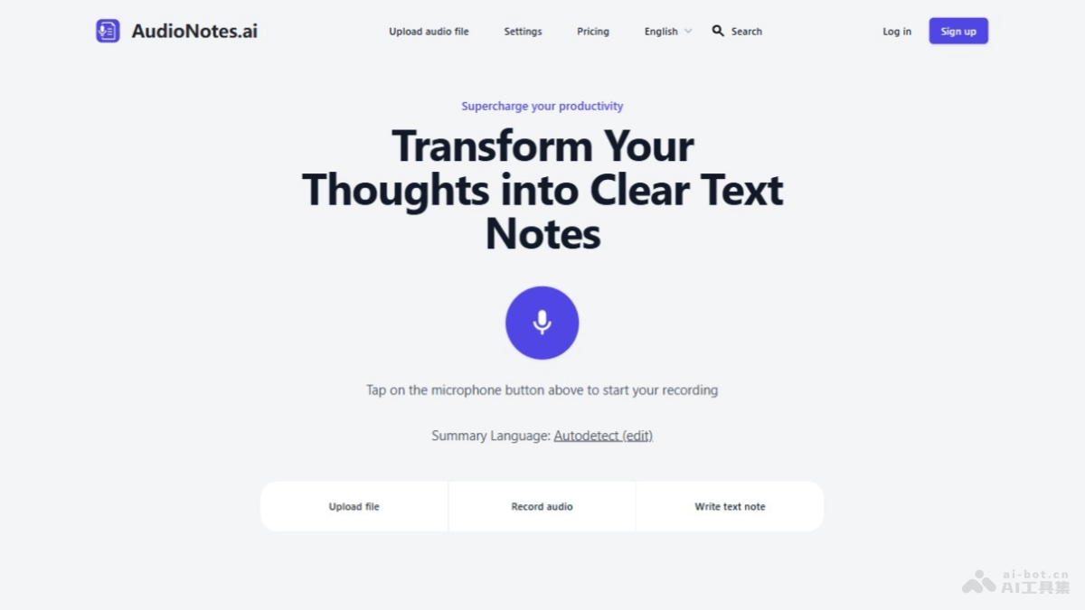 AudioNotes.ai – AI语音转文本应用，自动识别多语言转录整理摘要插图
