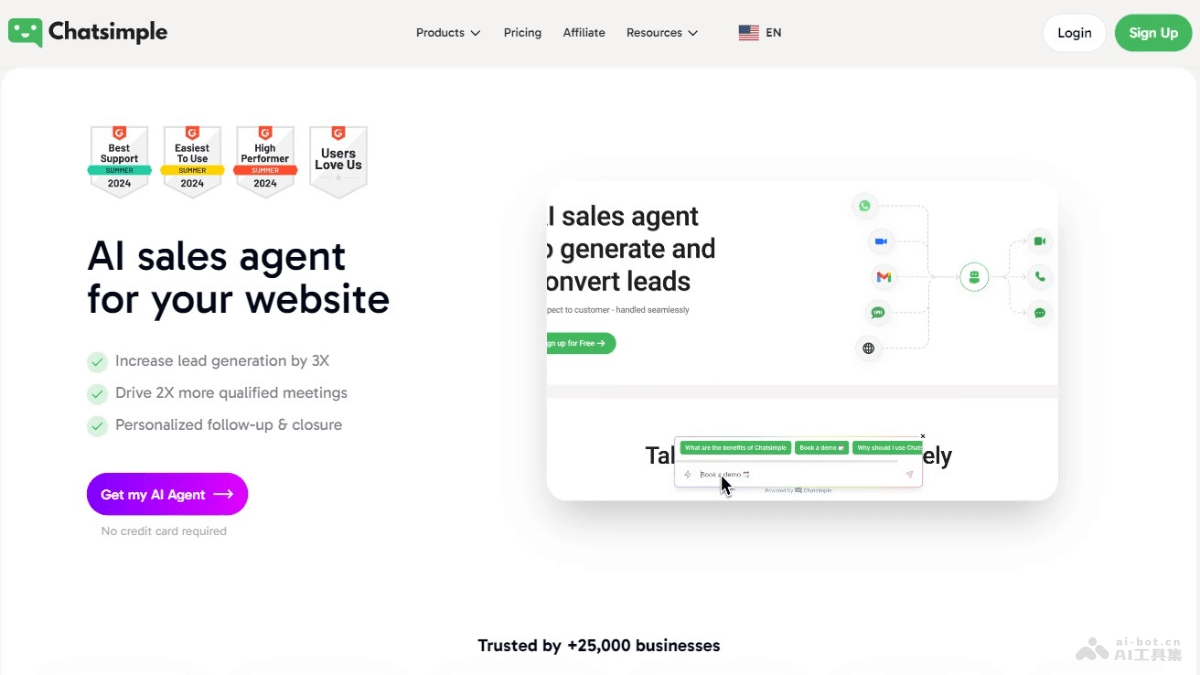Chatsimple – AI聊天机器人构建平台，提供自动化智能客户服务插图