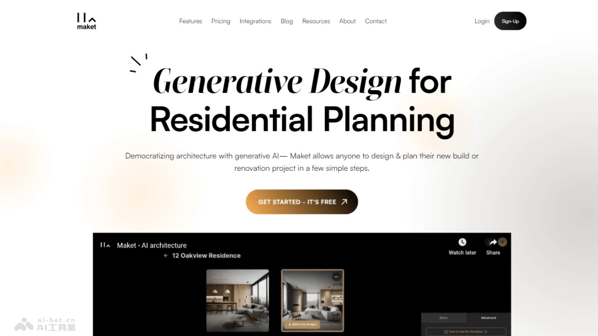 maket – AI建筑设计软件，自动化平面图生成提供专业成本指导插图