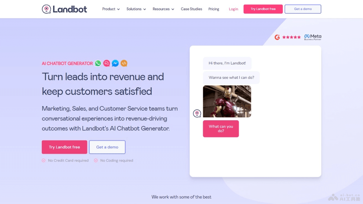 Landbot – AI驱动的零编码创建聊天机器人平台，支持全渠道部署插图