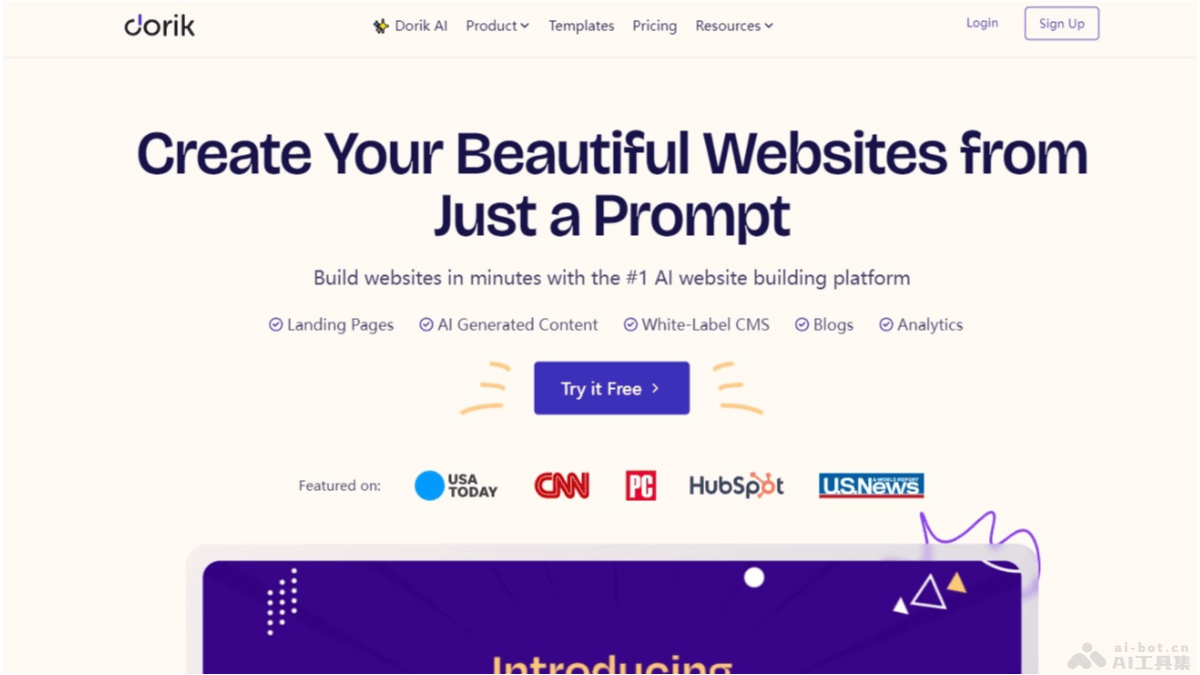dorik – AI网站构建平台，零代码构建功能齐全的网站插图