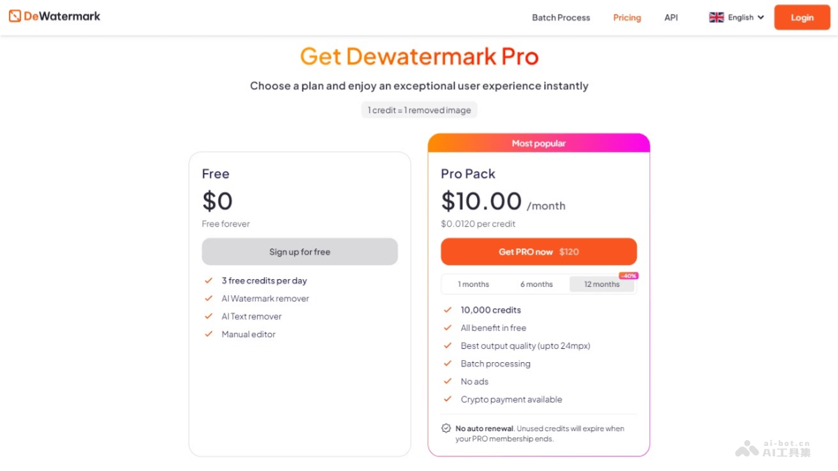 DeWatermark – 在线AI去水印工具，自动检测水印与去除插图1