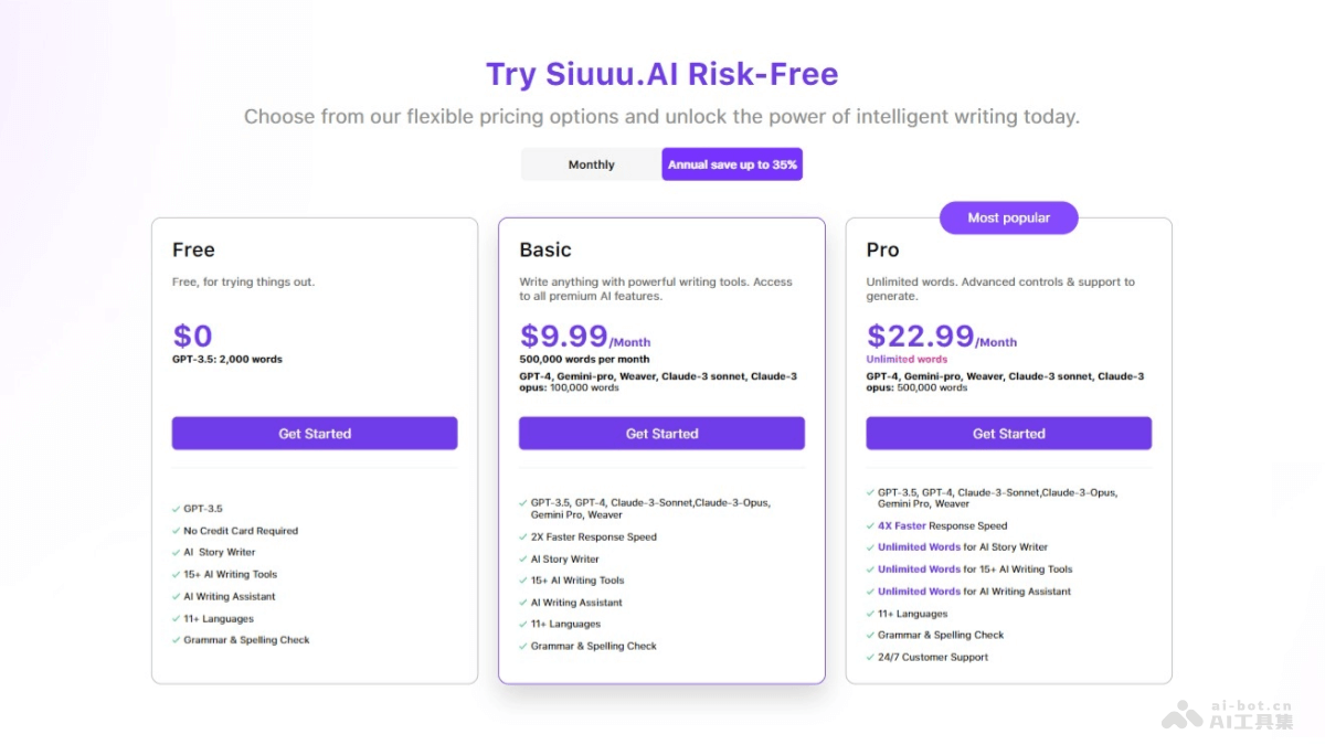 Siuuu.AI – AI写作辅助工具，多种AI功能生成高质量文本插图1