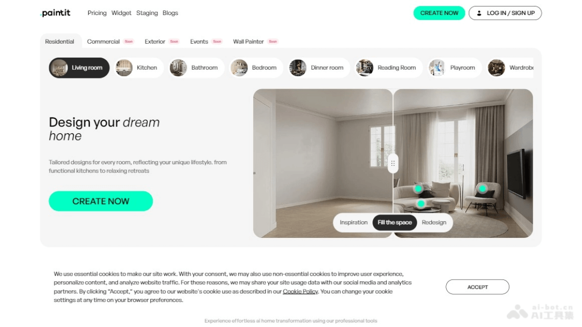paintit – AI室内设计平台，多种风格探索个性化室内设计方案插图