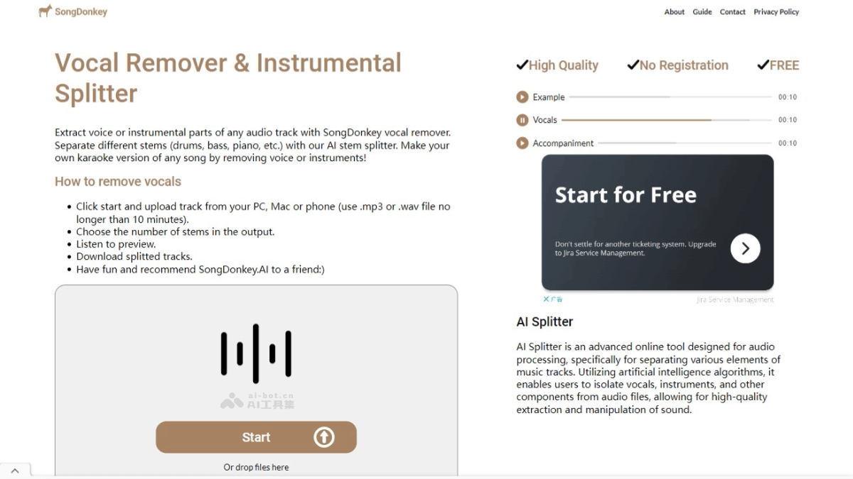 SongDonkey – AI音频处理工具，从音乐中分离人声和各种乐器音轨插图
