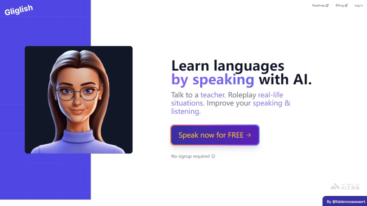 Gliglish – AI语言学习平台，支持多语言模拟真实对话互动场景插图