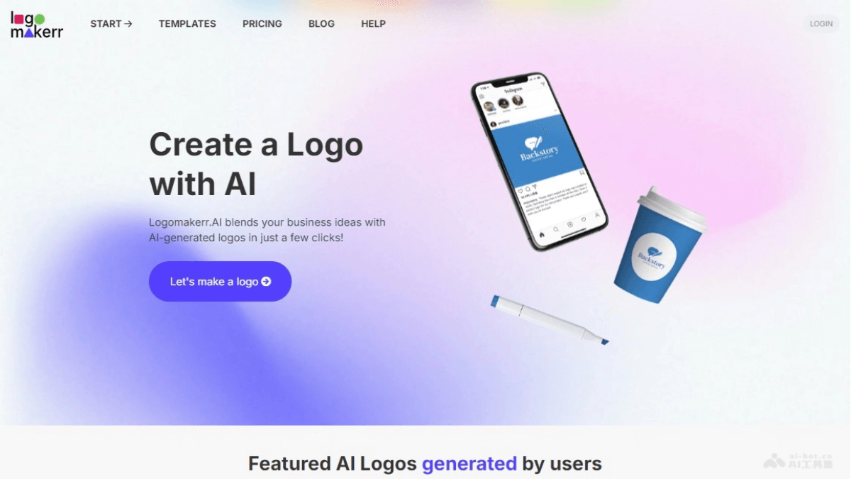 logomakerr – AI在线Logo设计平台，输入公司名称和口号生成定制化Logo插图